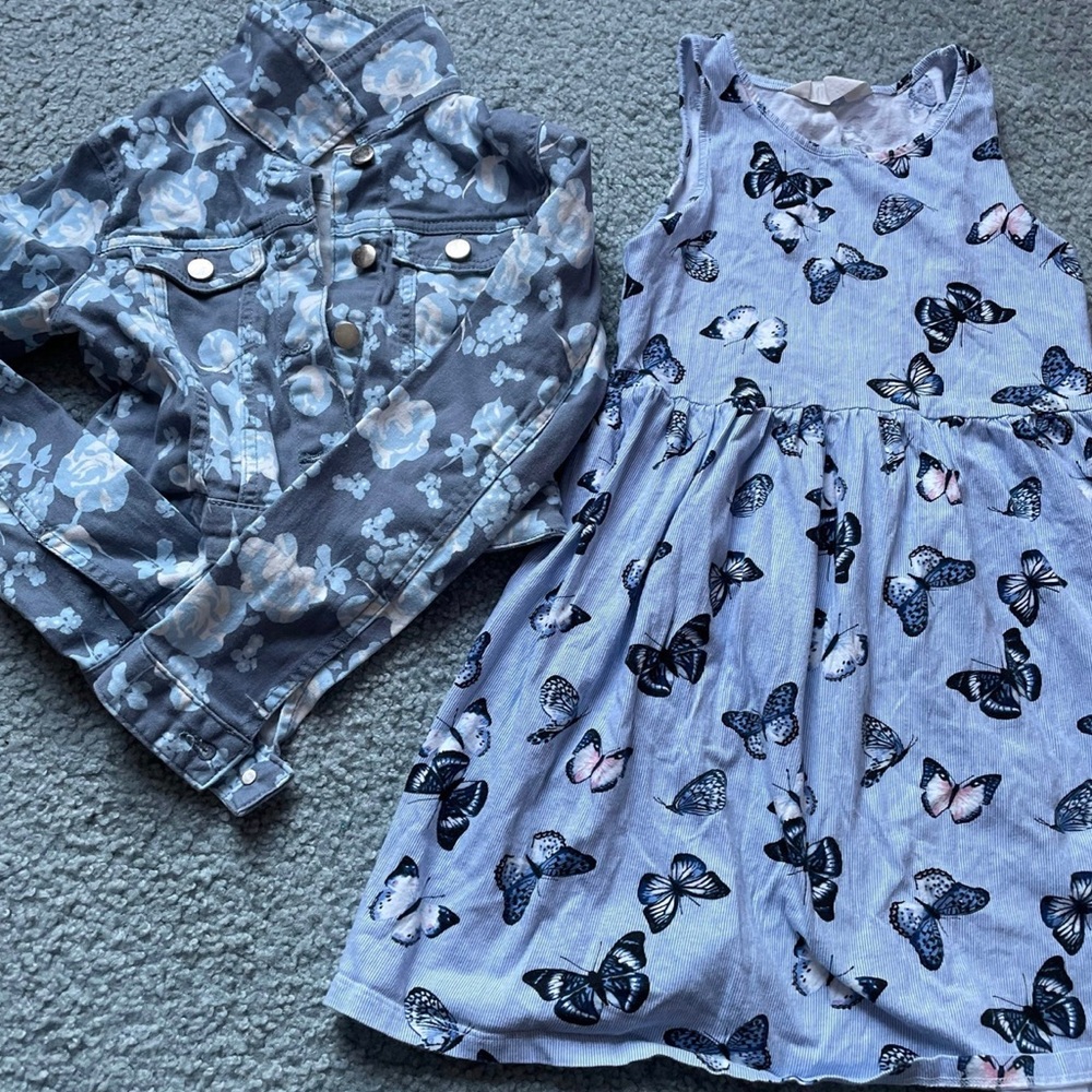 girls jean jacket w dress bundle